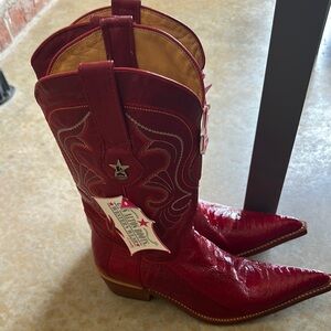 Los Altos Stylish Red Leather Boots